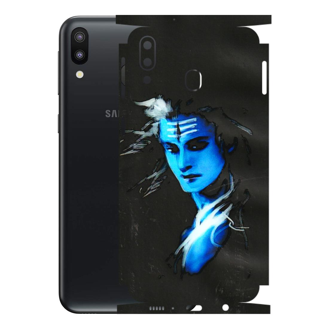 Samsung M/F/Note/Flip and C Phone Skins (All Models) - Har Har Mahadev Blue/Black - 3D Embossed Finish (L-185) Samsung Galaxy M20