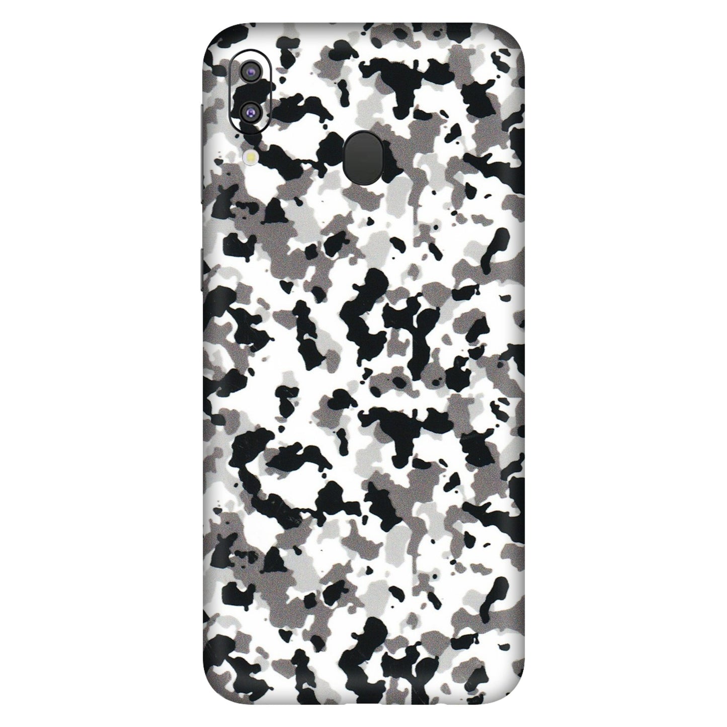 Samsung M/F/Note/Flip and C Phone Skins (All Models) - White Black Camouflage - 3D Embossed Finish (L-18) Samsung Galaxy M20