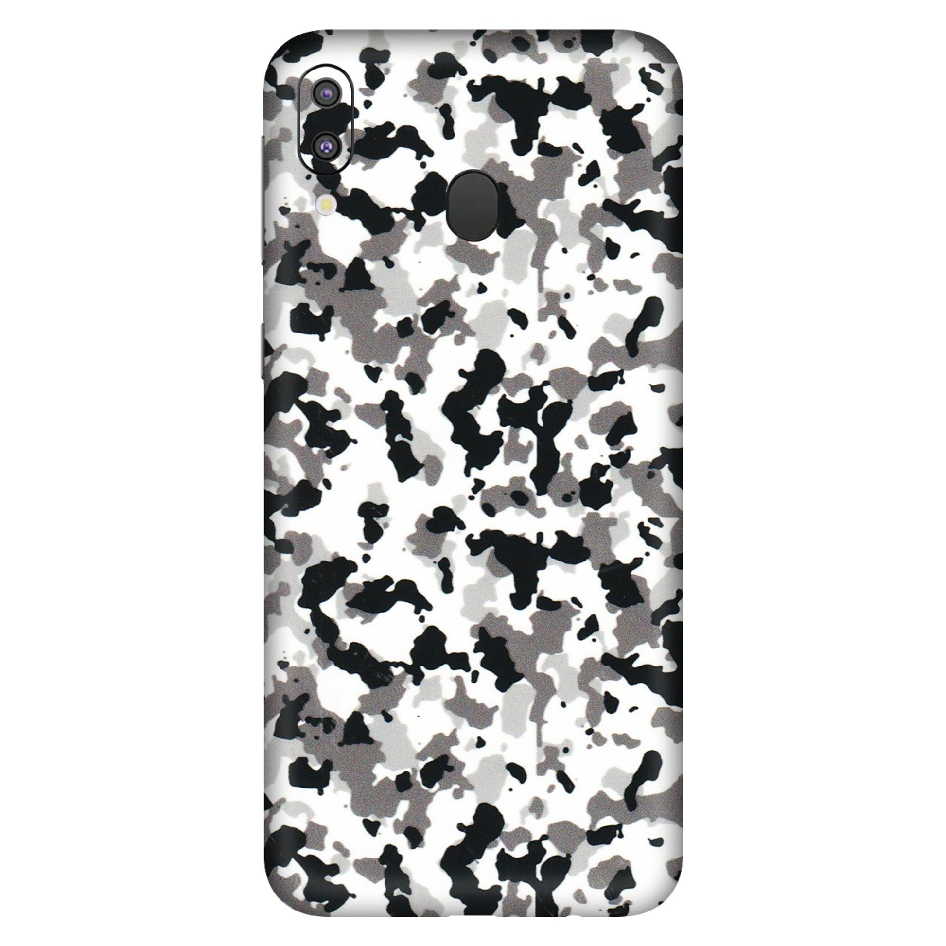 Samsung M/F/Note/Flip and C Phone Skins (All Models) - White Black Camouflage - 3D Embossed Finish (L-18) Samsung Galaxy M20