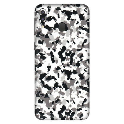 Samsung M/F/Note/Flip and C Phone Skins (All Models) - White Black Camouflage - 3D Embossed Finish (L-18) Samsung Galaxy M20