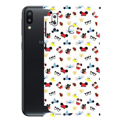 Samsung M/F/Note/Flip and C Phone Skins (All Models) - Minnie Mouse & Donald Doodles s - 3D Embossed Finish (L-194) Samsung Galaxy M20