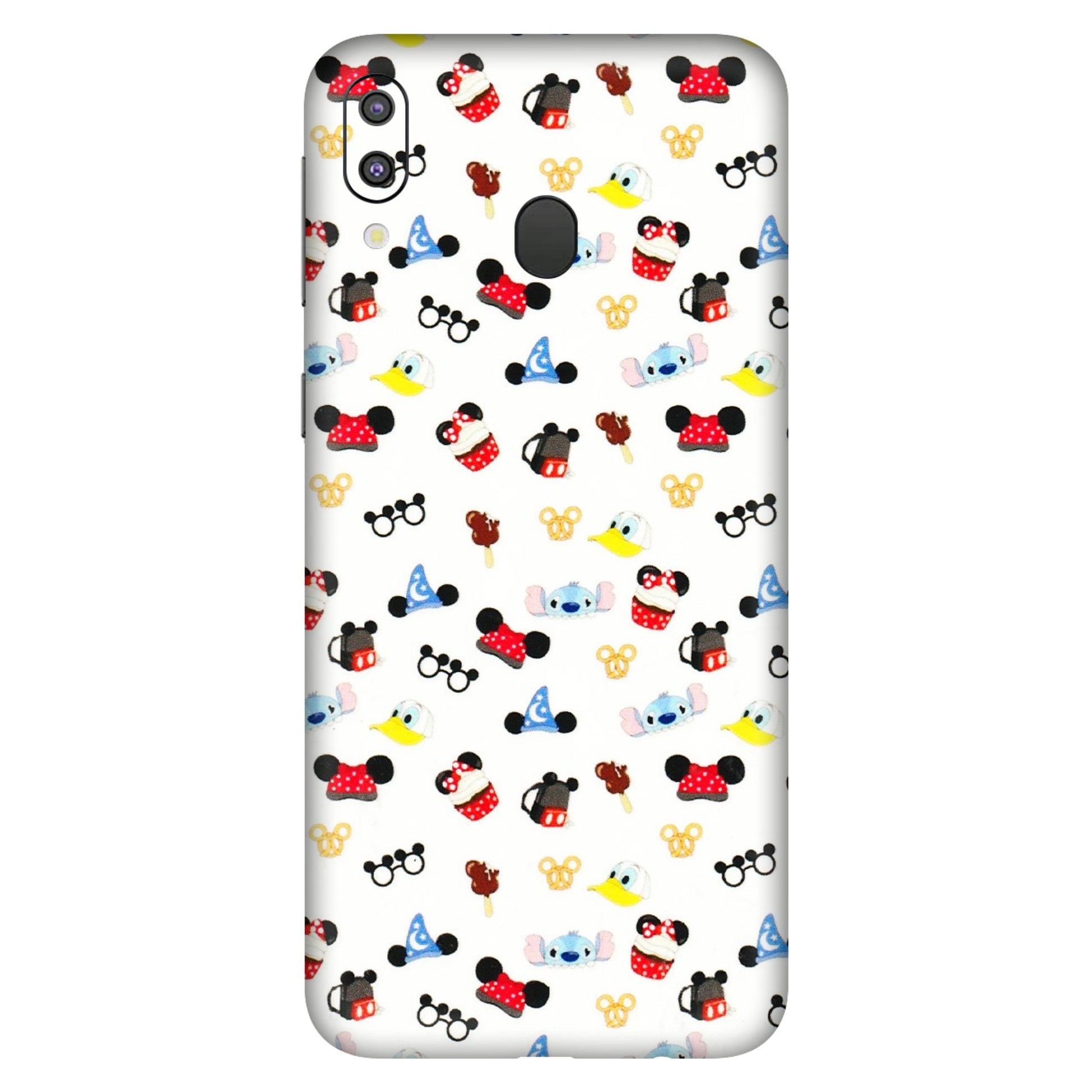 Samsung M/F/Note/Flip and C Phone Skins (All Models) - Minnie Mouse & Donald Doodles s - 3D Embossed Finish (L-194) Samsung Galaxy M20