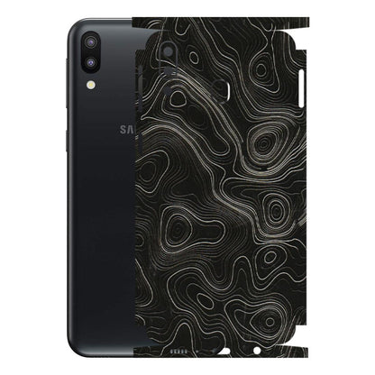 Samsung M/F/Note/Flip and C Phone Skins (All Models) - Black Swirl - 3D Embossed Finish (L-196) Samsung Galaxy M20