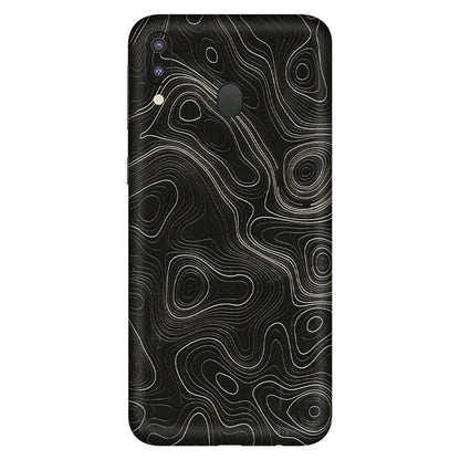 Samsung M/F/Note/Flip and C Phone Skins (All Models) - Black Swirl - 3D Embossed Finish (L-196) Samsung Galaxy M20