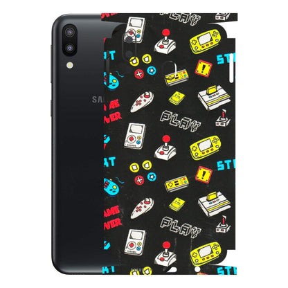 Samsung M/F/Note/Flip and C Phone Skins (All Models) - Gaming Doodles - 3D Embossed Finish (L-224) Samsung Galaxy M20