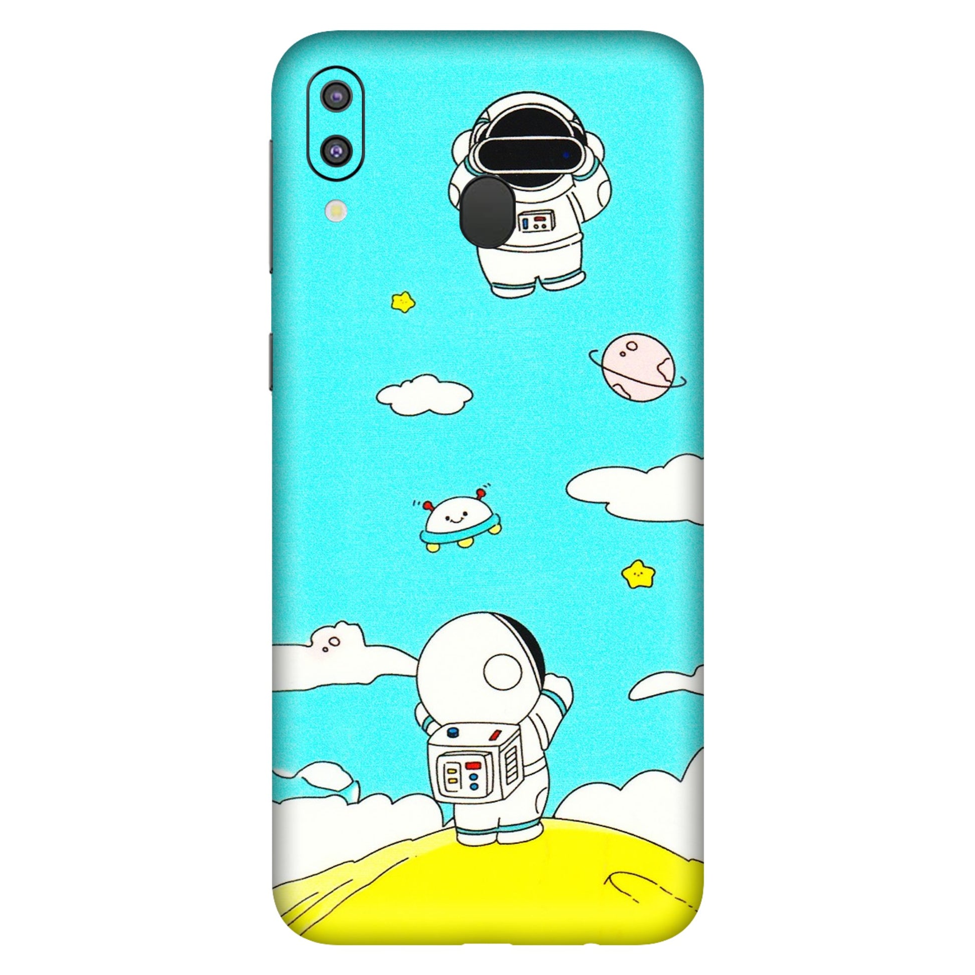Samsung M/F/Note/Flip and C Phone Skins (All Models) - Blue Skies Astro Float - 3D Embossed Finish (L-230) Samsung Galaxy M20