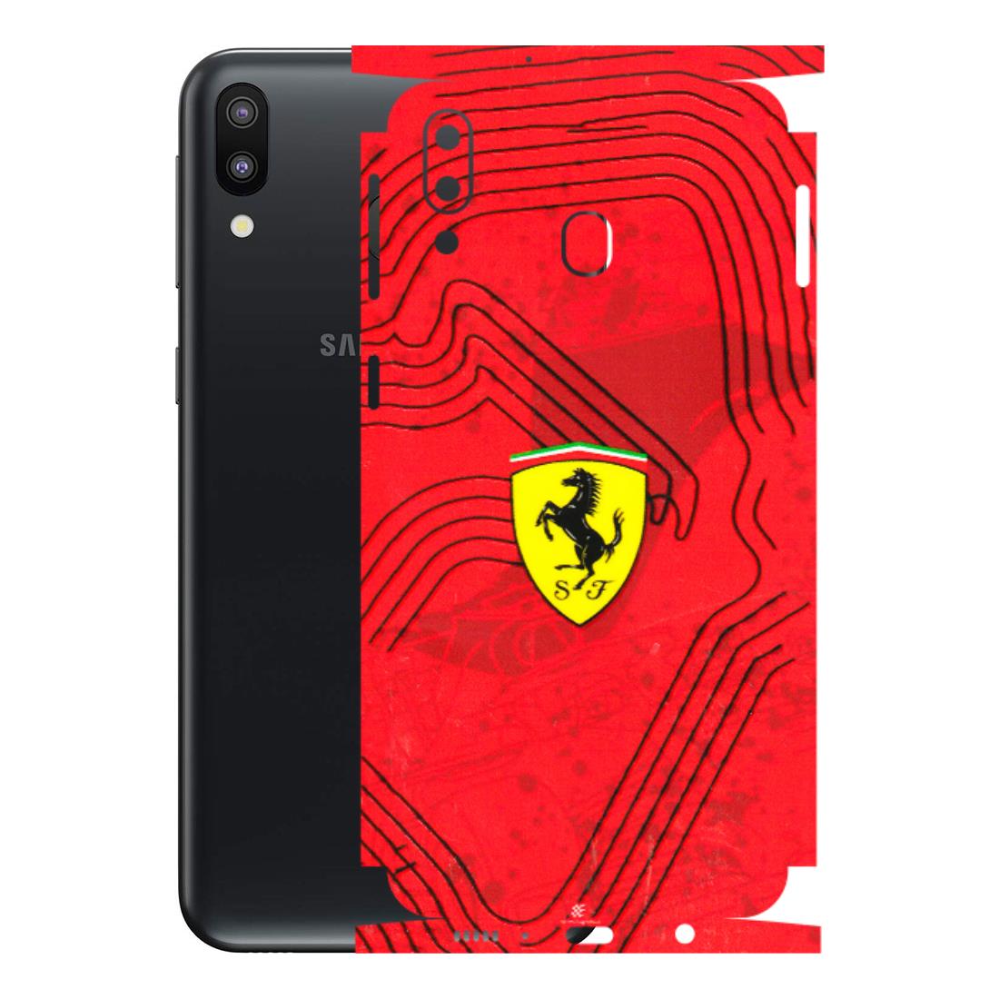 Samsung M/F/Note/Flip and C Phone Skins (All Models) - Red Ferrari Logo Stylish - 3D Embossed Finish (L-238) Samsung Galaxy M20
