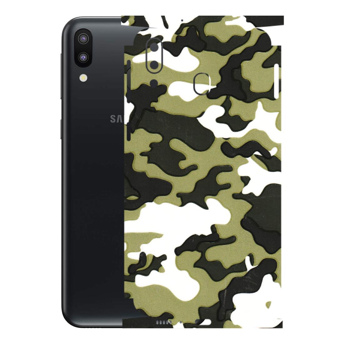 Samsung M/F/Note/Flip and C Phone Skins (All Models) - Camouflages White And Green - 3D Embossed Finish (L-243) Samsung Galaxy M20