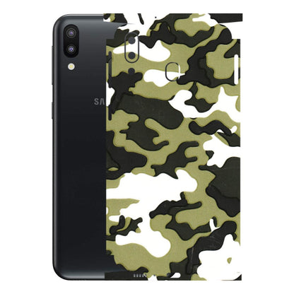 Samsung M/F/Note/Flip and C Phone Skins (All Models) - Camouflages White And Green - 3D Embossed Finish (L-243) Samsung Galaxy M20