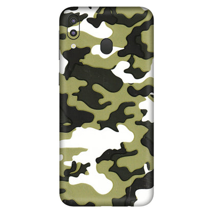 Samsung M/F/Note/Flip and C Phone Skins (All Models) - Camouflages White And Green - 3D Embossed Finish (L-243) Samsung Galaxy M20