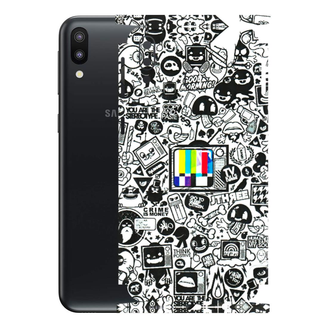 Samsung M/F/Note/Flip and C Phone Skins (All Models) - Doodles Positive Art - 3D Embossed Finish (L-263) Samsung Galaxy M20