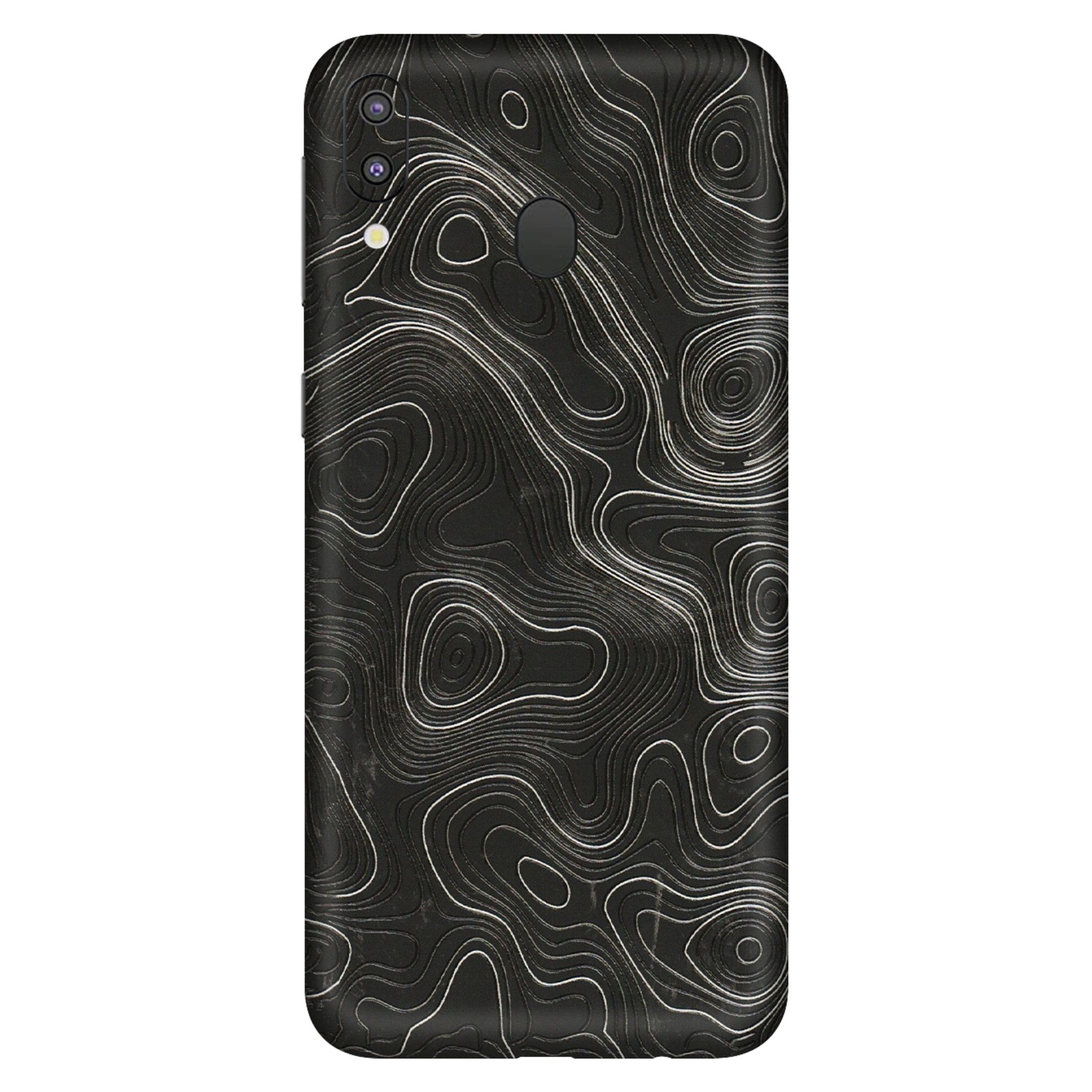Samsung M/F/Note/Flip and C Phone Skins (All Models) - Abstract White Line Map - 3D Embossed Finish (L-269) Samsung Galaxy M20