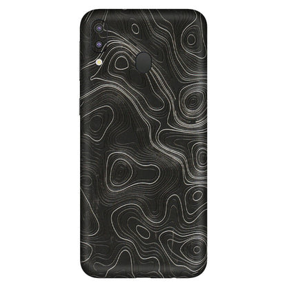 Samsung M/F/Note/Flip and C Phone Skins (All Models) - Abstract White Line Map - 3D Embossed Finish (L-269) Samsung Galaxy M20