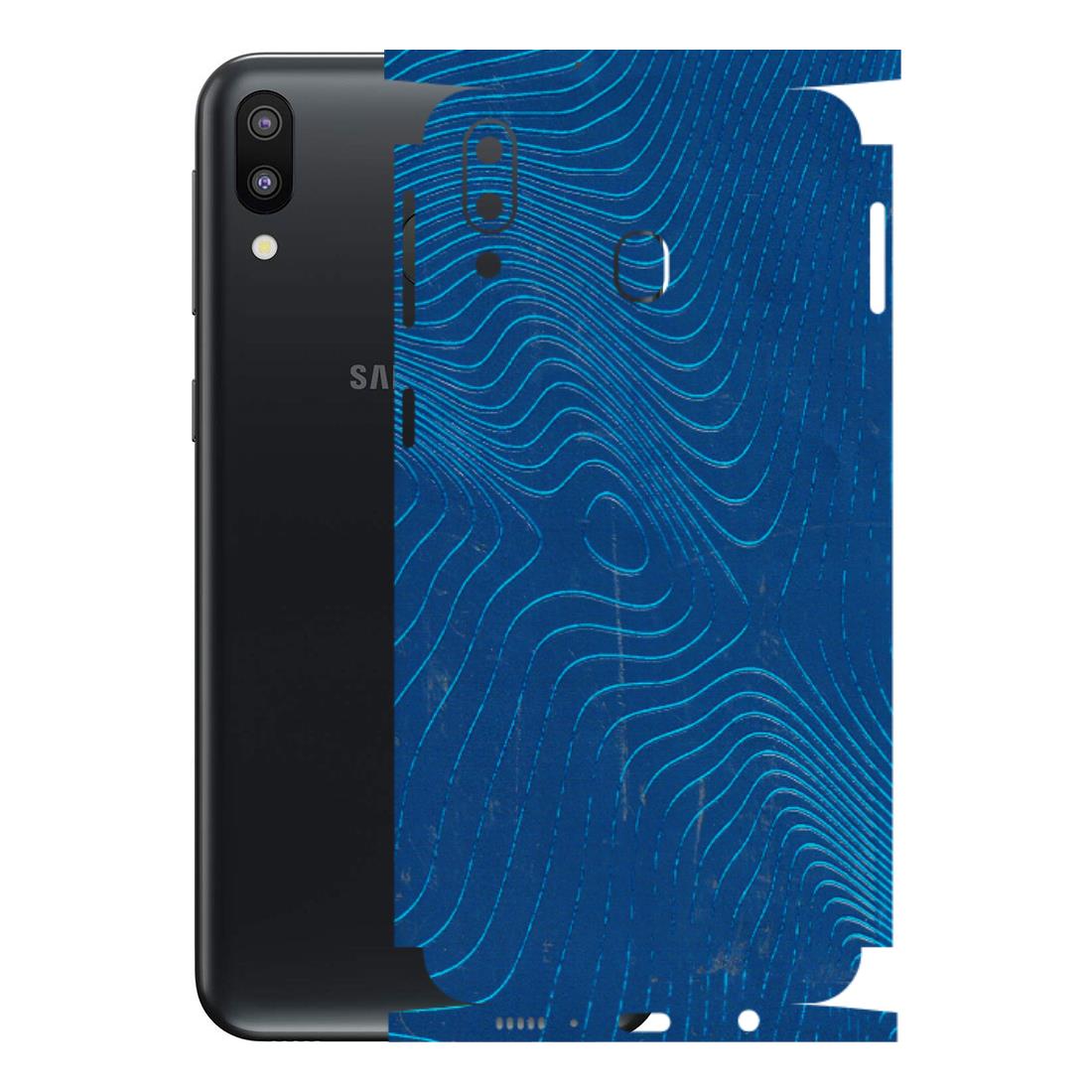 Samsung M/F/Note/Flip and C Phone Skins (All Models) - Abstract Blue Line Map - 3D Embossed Finish (L-272) Samsung Galaxy M20
