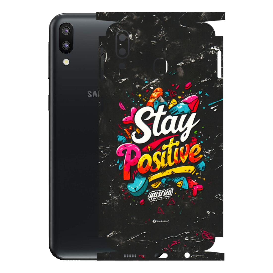 Samsung M/F/Note/Flip and C Phone Skins (All Models) - Stay Positive Black - 3D Embossed Finish (L-31) Samsung Galaxy M20