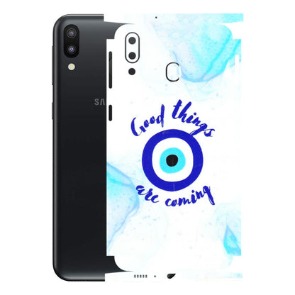 Samsung M/F/Note/Flip and C Phone Skins (All Models) - Evil Eye Good Things Are Coming - 3D Embossed Finish (L-322) Samsung Galaxy M20