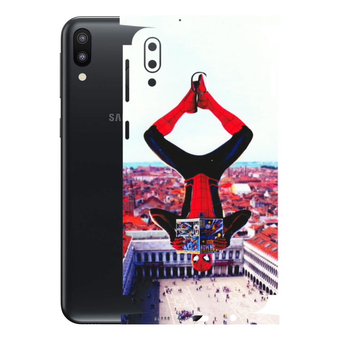 Samsung M/F/Note/Flip and C Phone Skins (All Models) - Spiderman Hanging - 3D Embossed Finish (L-53) Samsung Galaxy M20