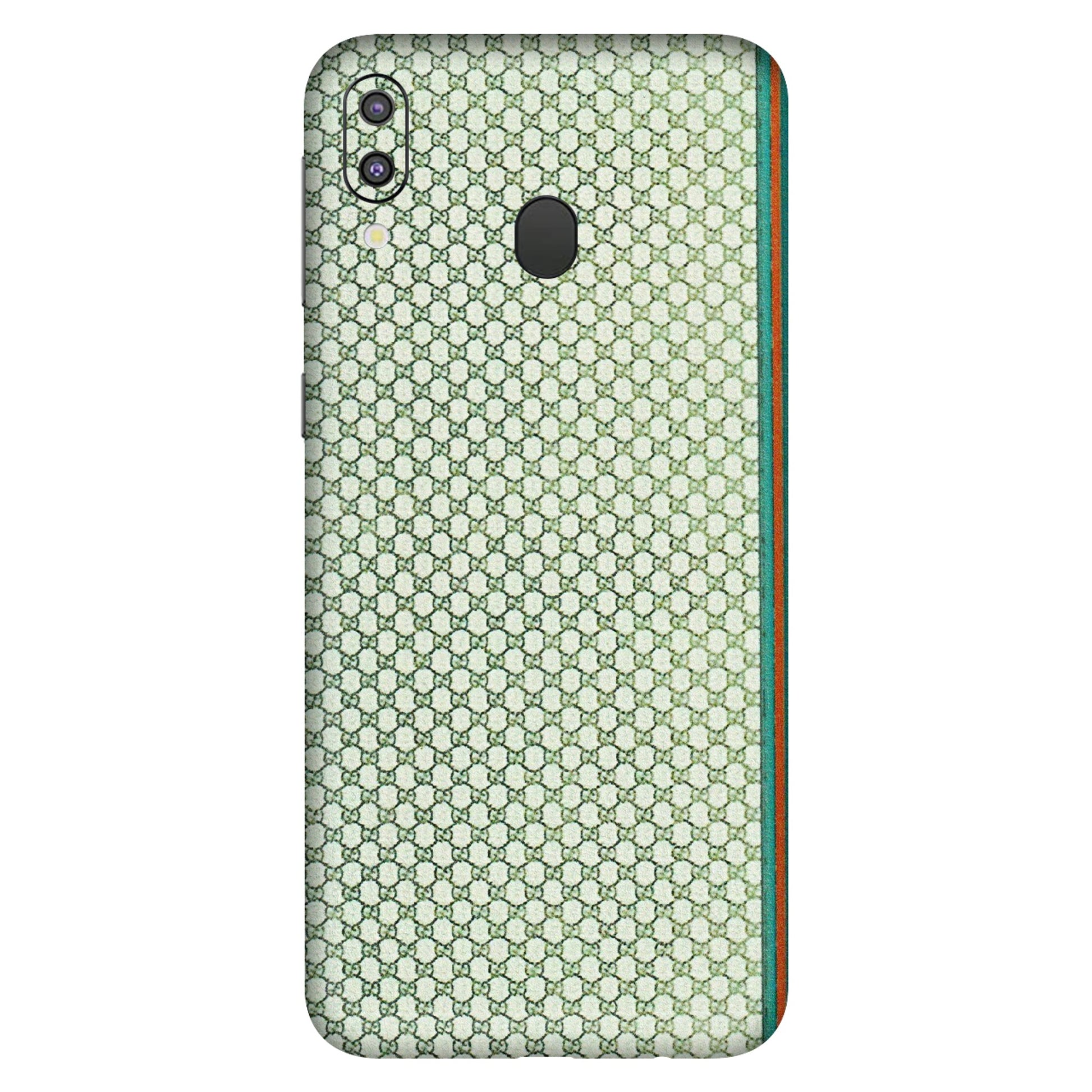 Samsung M/F/Note/Flip and C Phone Skins (All Models) - Gucci Fabric Pattern - 3D Embossed Finish (L-73) Samsung Galaxy M20