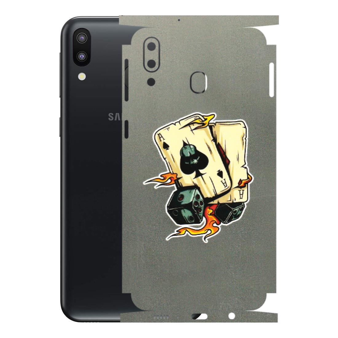 Samsung M/F/Note/Flip and C Phone Skins (All Models) - Grey Cards Of Ace - 3D Embossed Finish (L-77) Samsung Galaxy M20