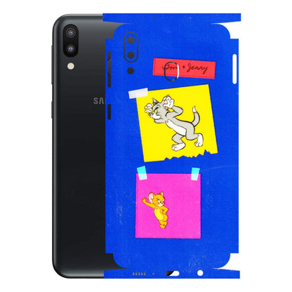 Samsung M/F/Note/Flip and C Phone Skins (All Models) - Tom N Jerry Sticky Notes - 3D Embossed Finish (L-88) Samsung Galaxy M20