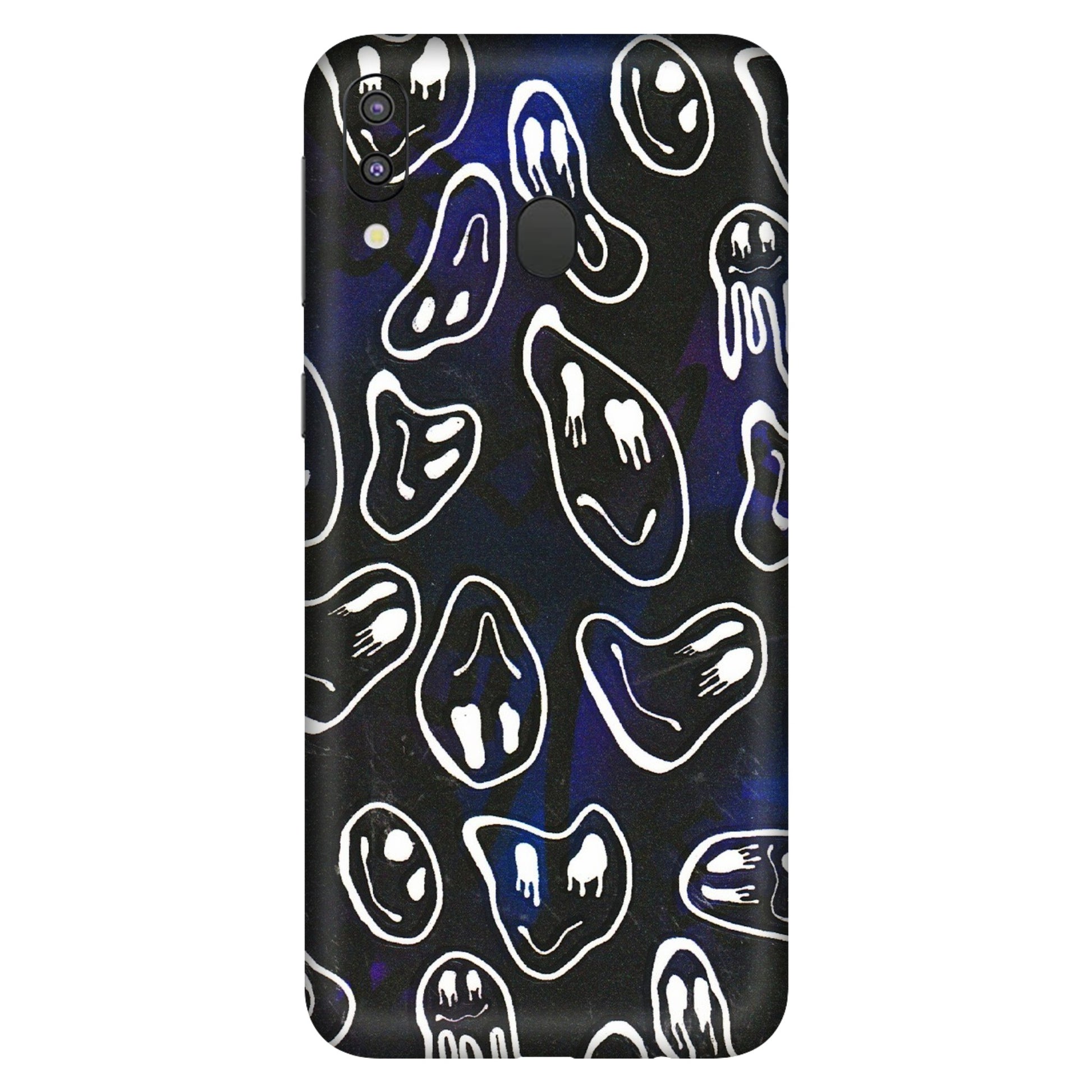 Samsung M/F/Note/Flip and C Phone Skins (All Models) - Distorted Smileys - 3D Embossed Finish (L-92) Samsung Galaxy M20