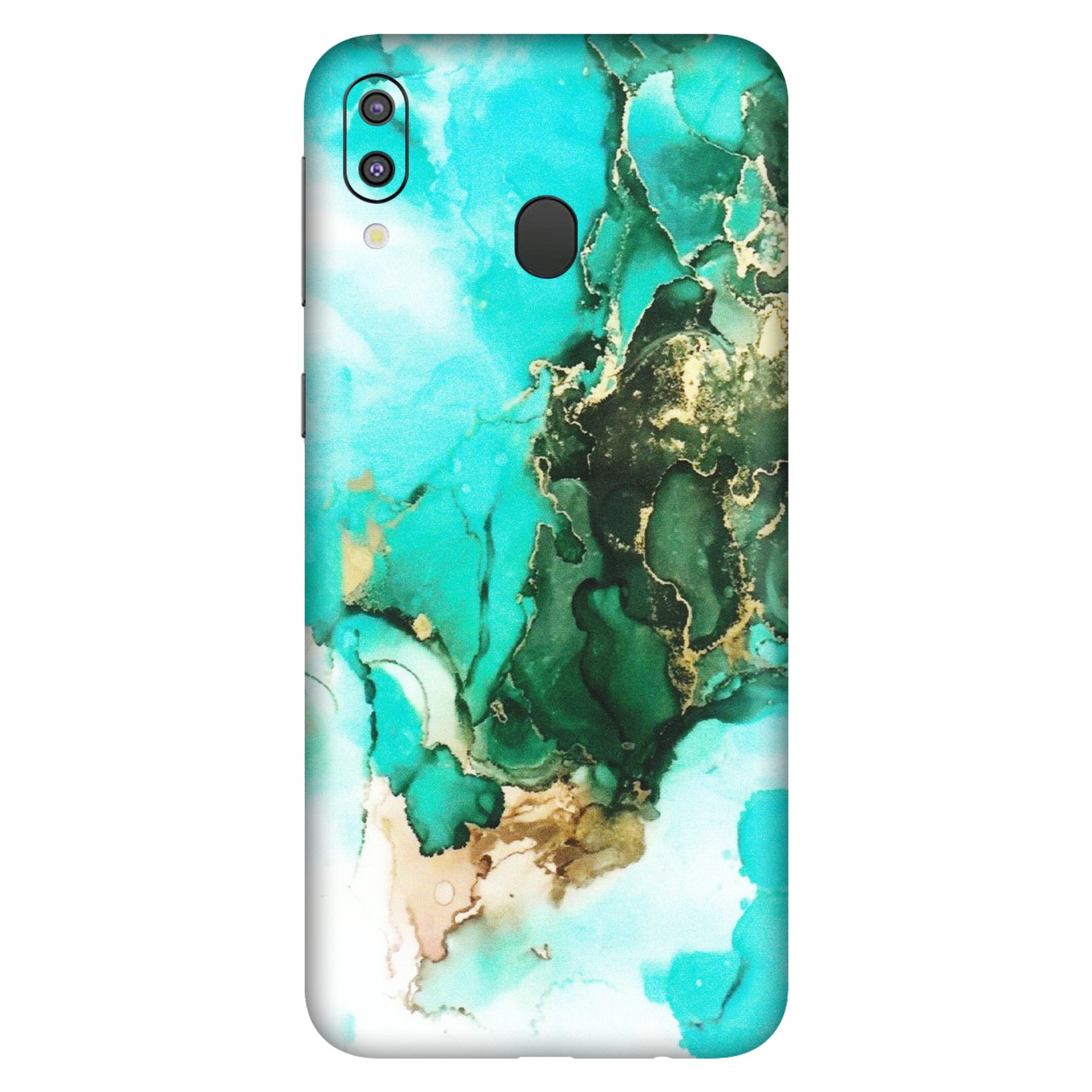 Samsung M/F/Note/Flip and C Phone Skins (All Models) - The Blue Gold Marble - Matte Finish (M-124) Samsung Galaxy M20