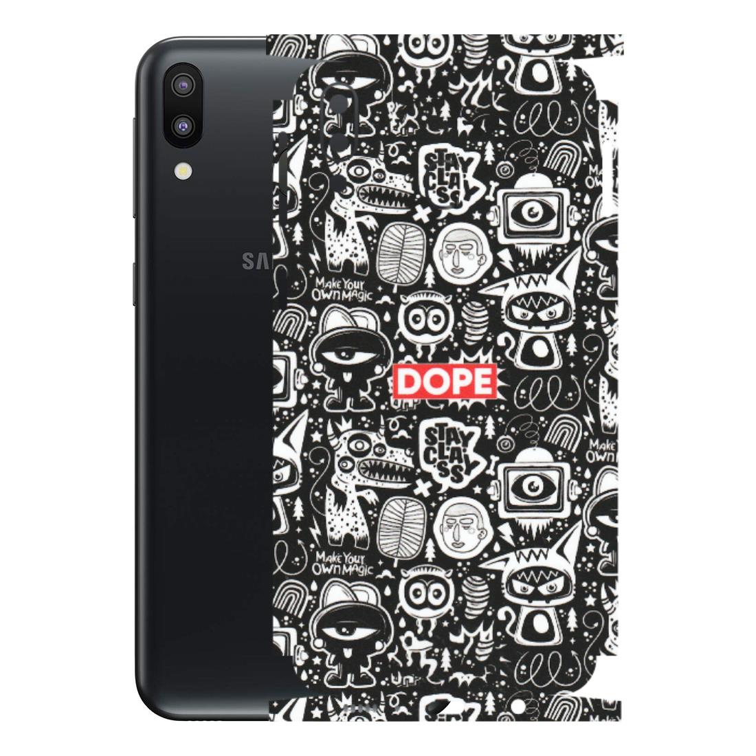 Samsung M/F/Note/Flip and C Phone Skins (All Models) - Dope Stay Classy Black Doodles - Matte Finish (M-126) Samsung Galaxy M20