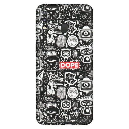 Samsung M/F/Note/Flip and C Phone Skins (All Models) - Dope Stay Classy Black Doodles - Matte Finish (M-126) Samsung Galaxy M20
