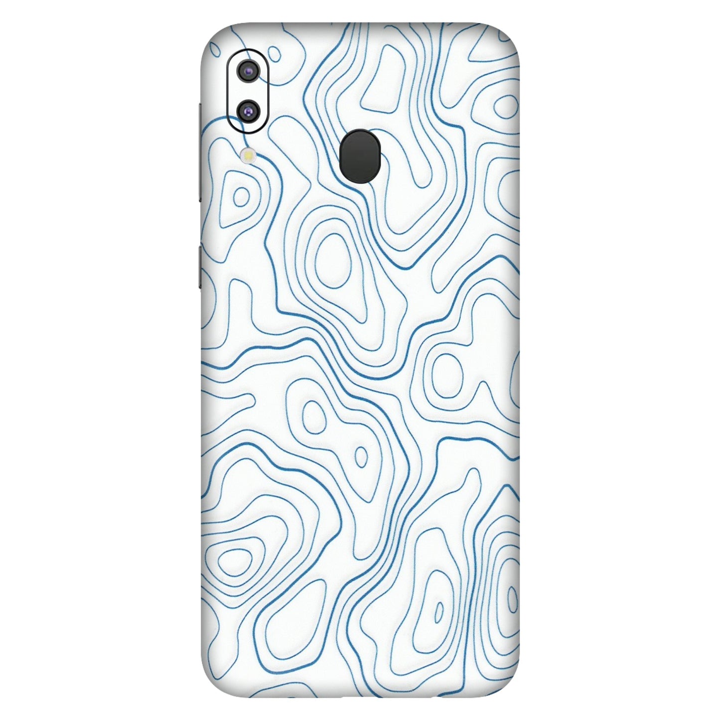 Samsung M/F/Note/Flip and C Phone Skins (All Models) - Blue And White Swirls - Matte Finish (M-139) Samsung Galaxy M20