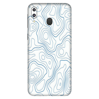 Samsung M/F/Note/Flip and C Phone Skins (All Models) - Blue And White Swirls - Matte Finish (M-139) Samsung Galaxy M20