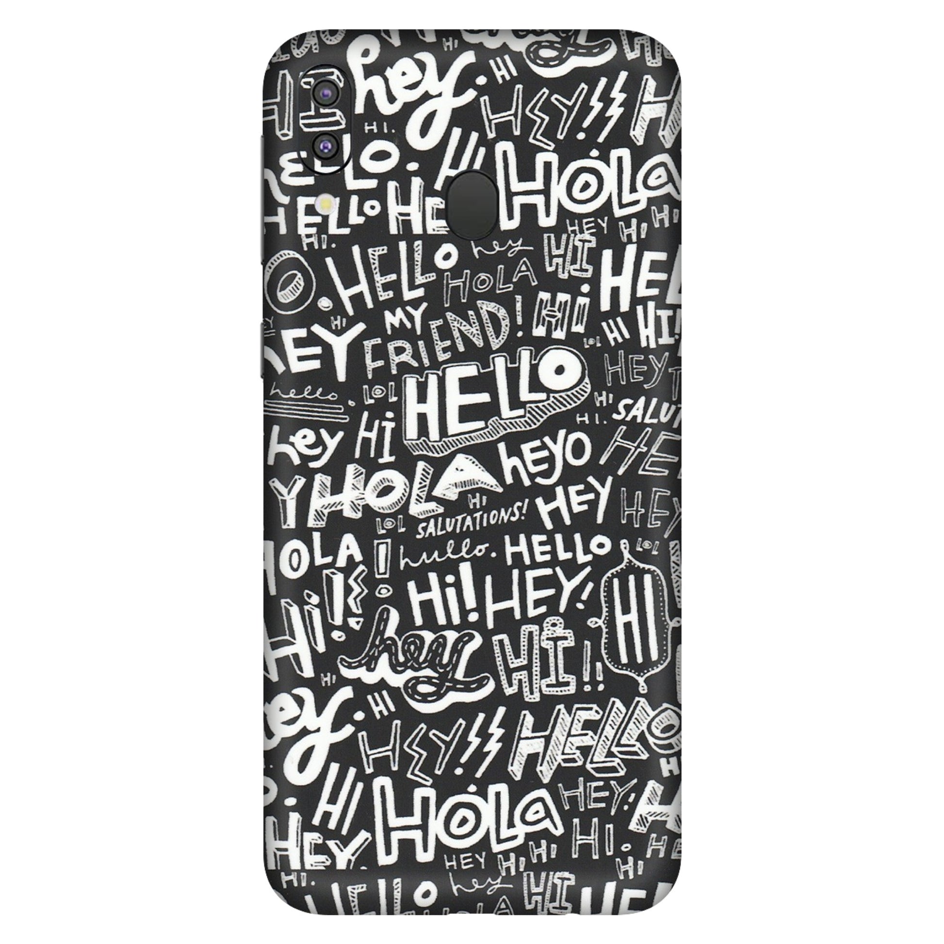 Samsung M/F/Note/Flip and C Phone Skins (All Models) - Hi Hello Doodles - Matte Finish (M-25) Samsung Galaxy M20