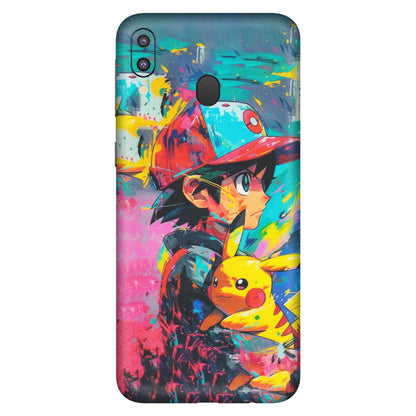 Samsung M/F/Note/Flip and C Phone Skins (All Models) - Ash & Pikachu - Matte Finish (M-26) Samsung Galaxy M20