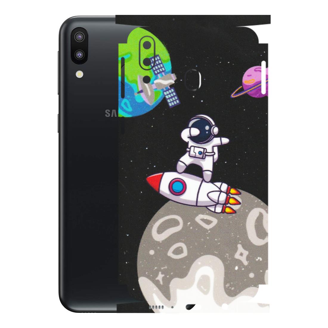 Samsung M/F/Note/Flip and C Phone Skins (All Models) - Astronaut Vibing Toon Running - Matte Finish (M-39) Samsung Galaxy M20