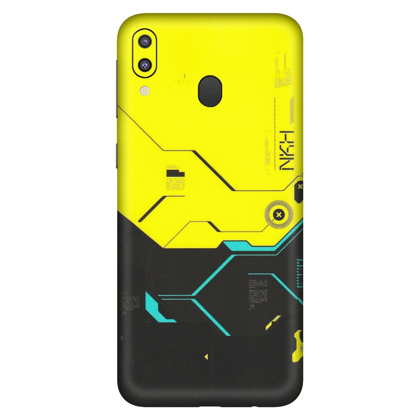 Samsung M/F/Note/Flip and C Phone Skins (All Models) - Black Yellow Technica - Matte Finish (M-53) Samsung Galaxy M20