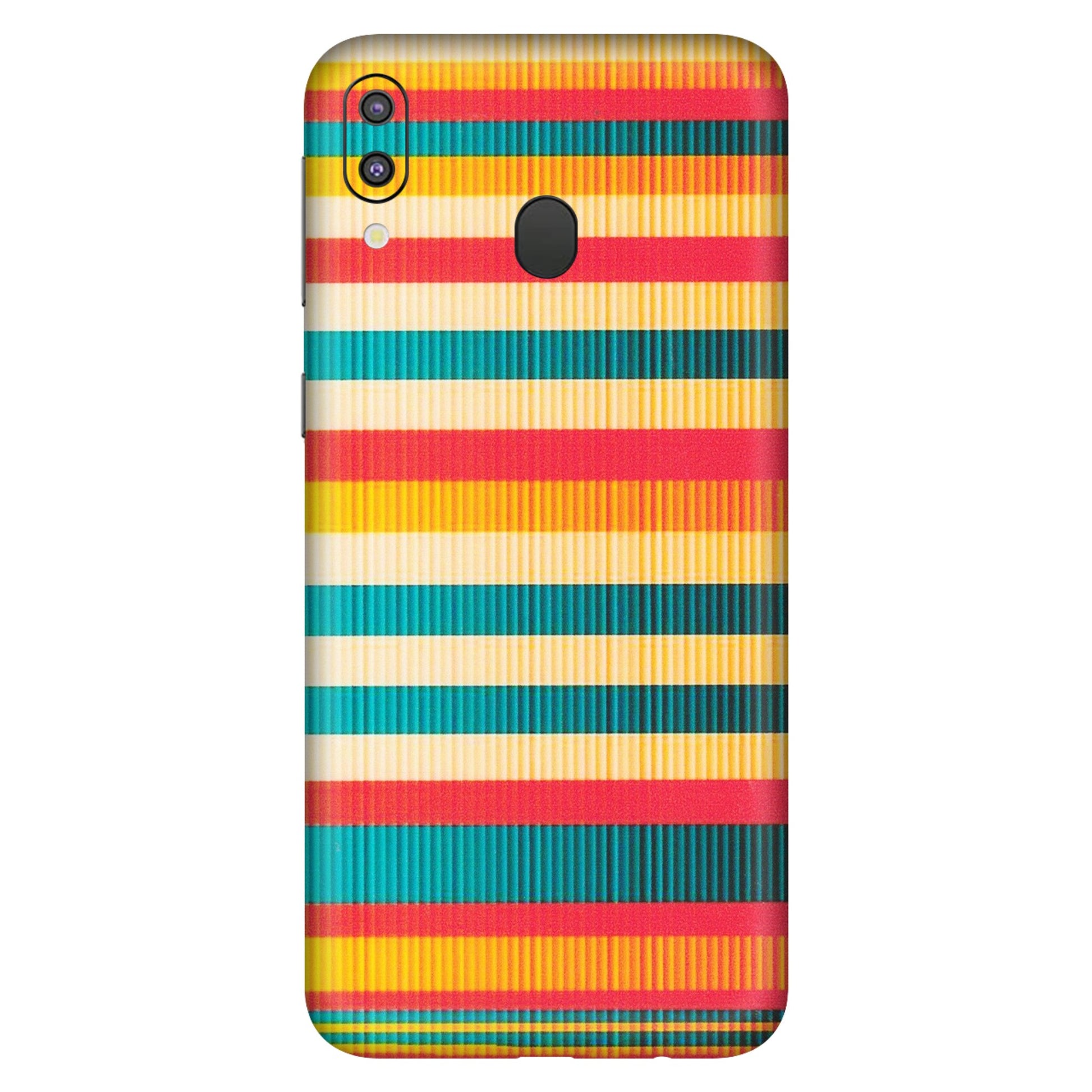 Samsung M/F/Note/Flip and C Phone Skins (All Models) - Colourful Stripes Soothing Effect - Matte Finish (M-86) Samsung Galaxy M20