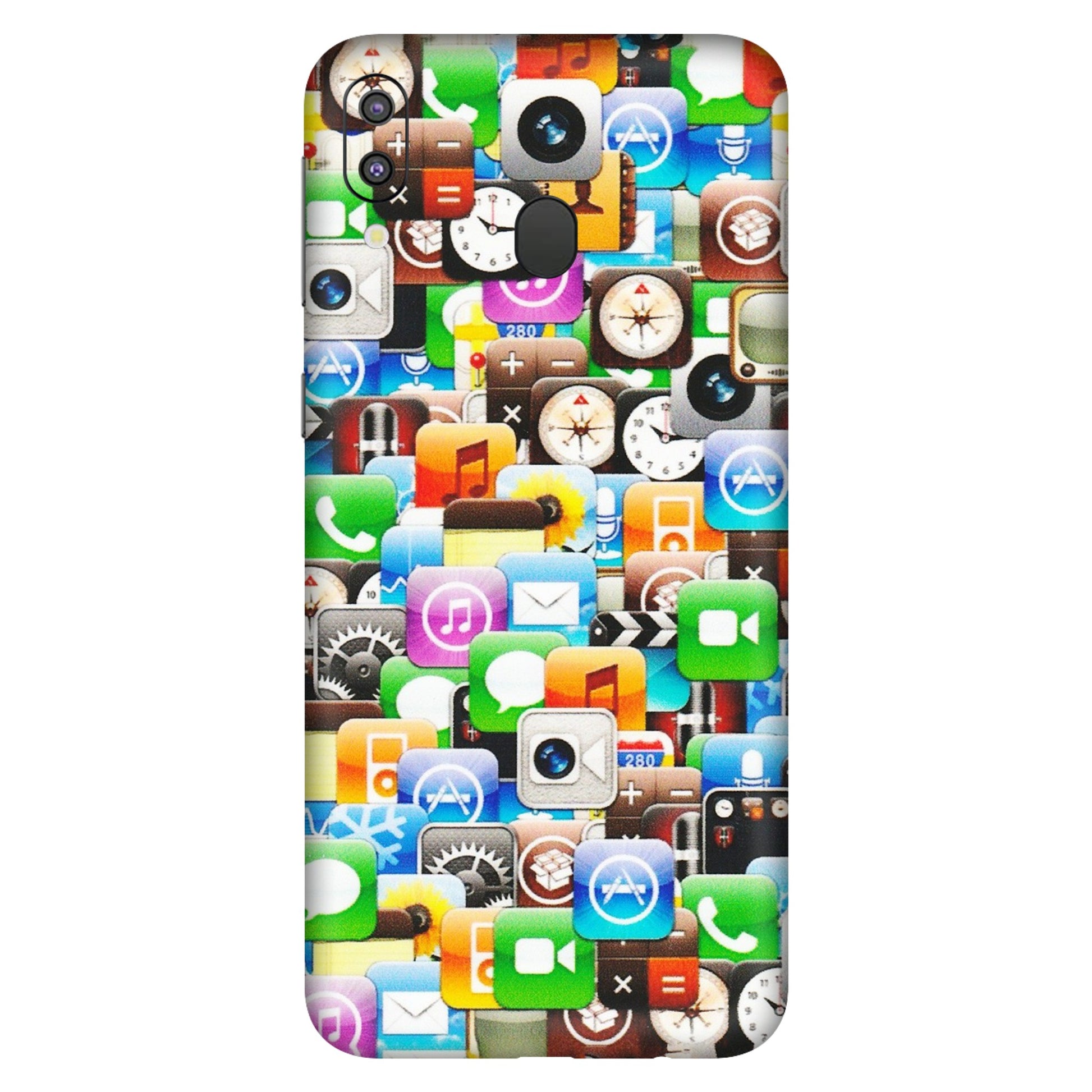 Samsung M/F/Note/Flip and C Phone Skins (All Models) - All Apple Icons - Matte Finish (M-93) Samsung Galaxy M20