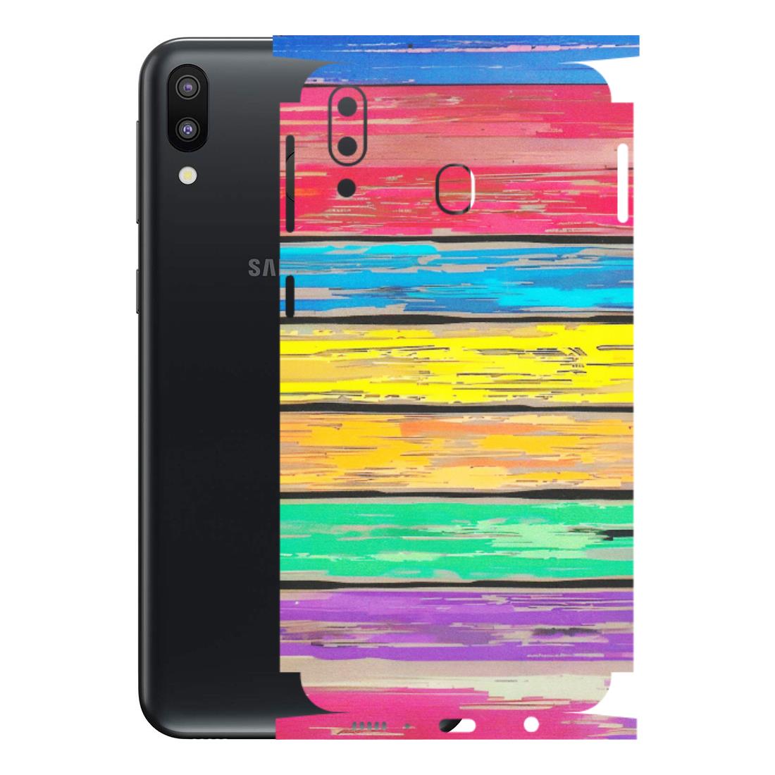 Samsung M/F/Note/Flip and C Phone Skins (All Models) - Multi Colour Wooden Wall - Matte Finish (M-96) Samsung Galaxy M20