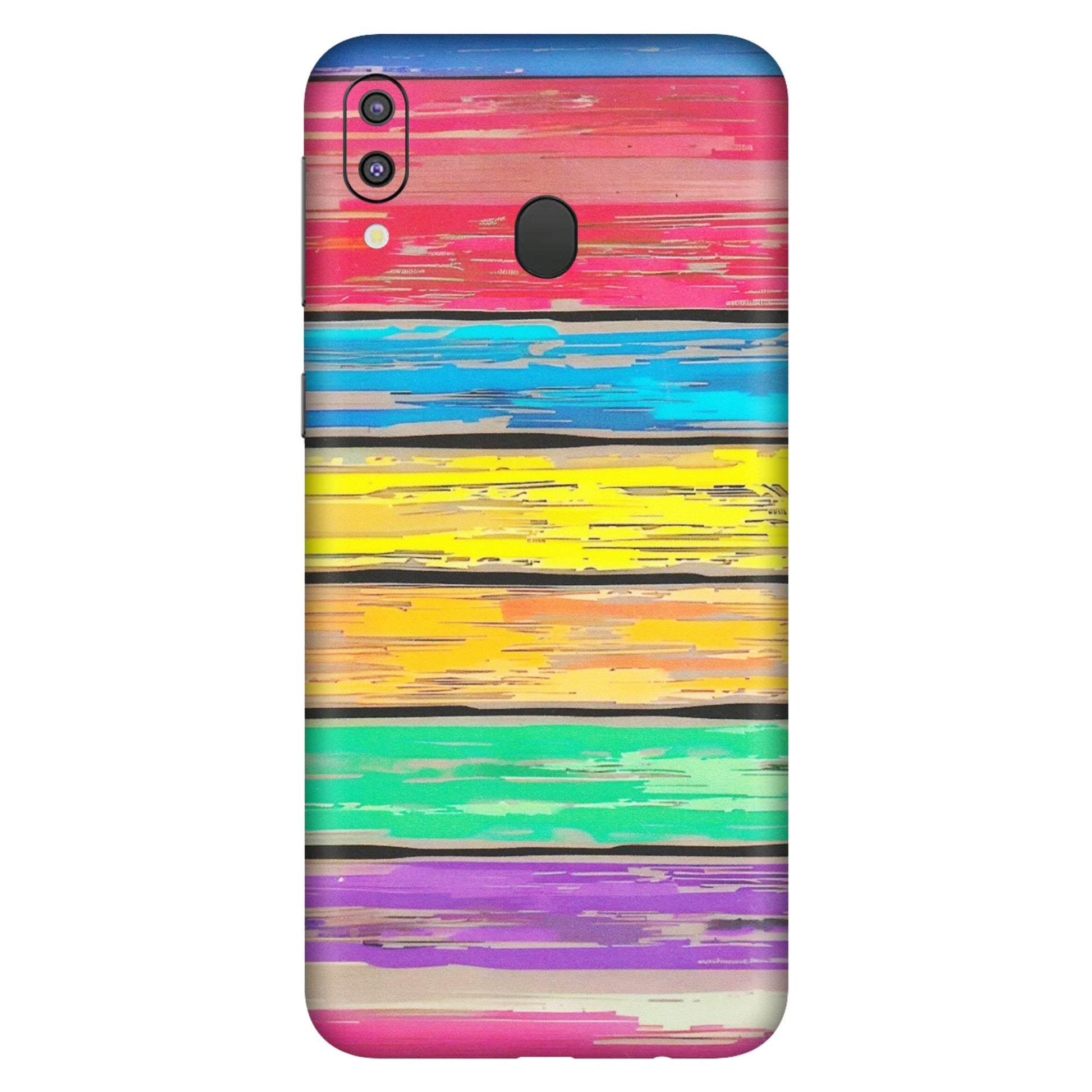 Samsung M/F/Note/Flip and C Phone Skins (All Models) - Multi Colour Wooden Wall - Matte Finish (M-96) Samsung Galaxy M20
