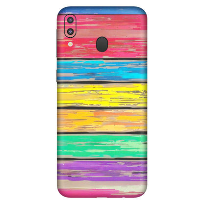 Samsung M/F/Note/Flip and C Phone Skins (All Models) - Multi Colour Wooden Wall - Matte Finish (M-96) Samsung Galaxy M20