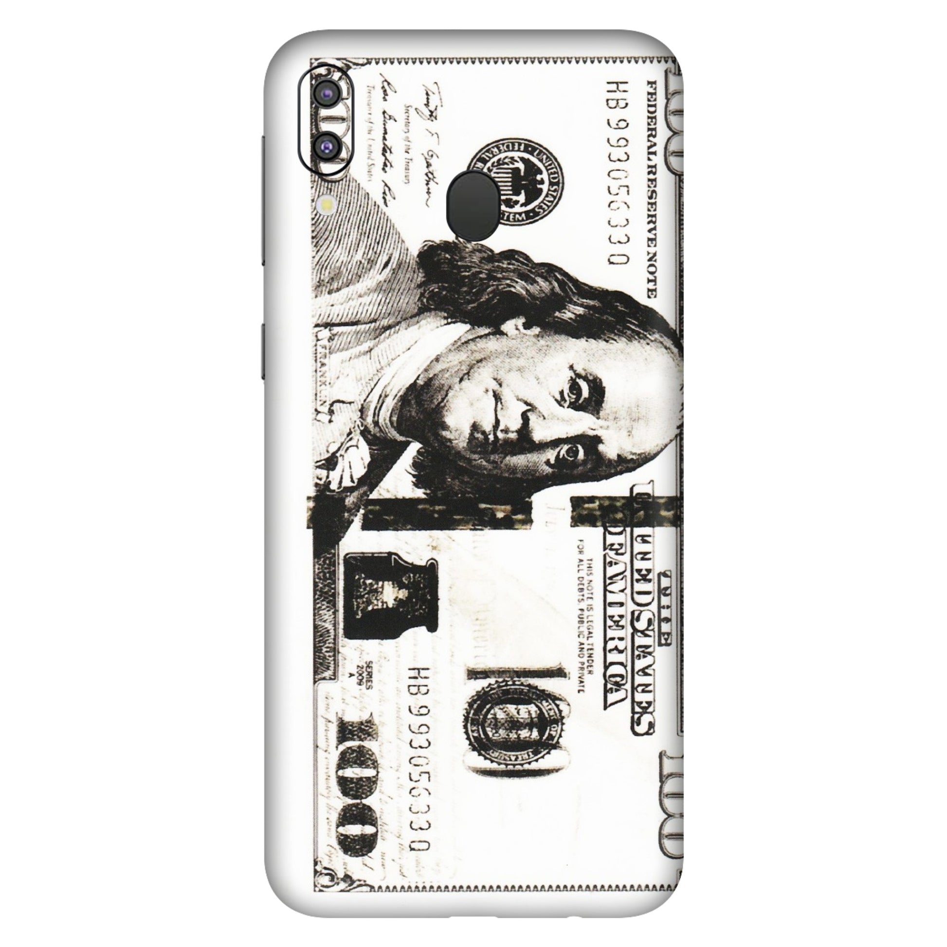 Samsung M/F/Note/Flip and C Phone Skins (All Models) - 100 Dollar Currency - Transparent Finish (T-01) Samsung Galaxy M20
