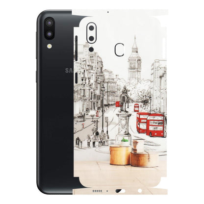 Samsung M/F/Note/Flip and C Phone Skins (All Models) - London Street - Transparent Finish (T-02) Samsung Galaxy M20