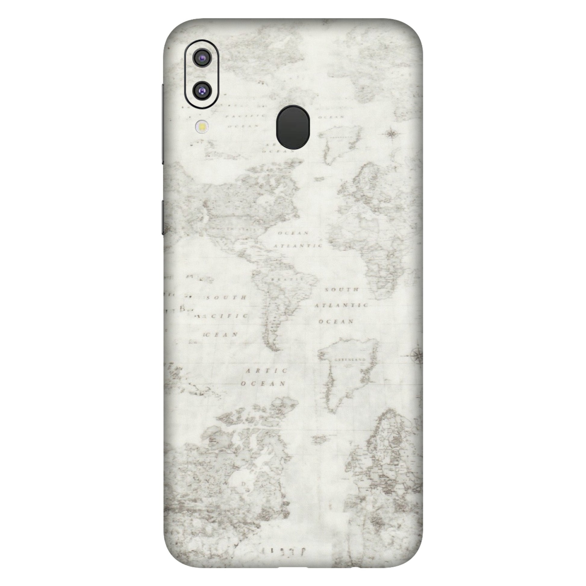 Samsung M/F/Note/Flip and C Phone Skins (All Models) - World Travel Map - Transparent Finish (T-04) Samsung Galaxy M20