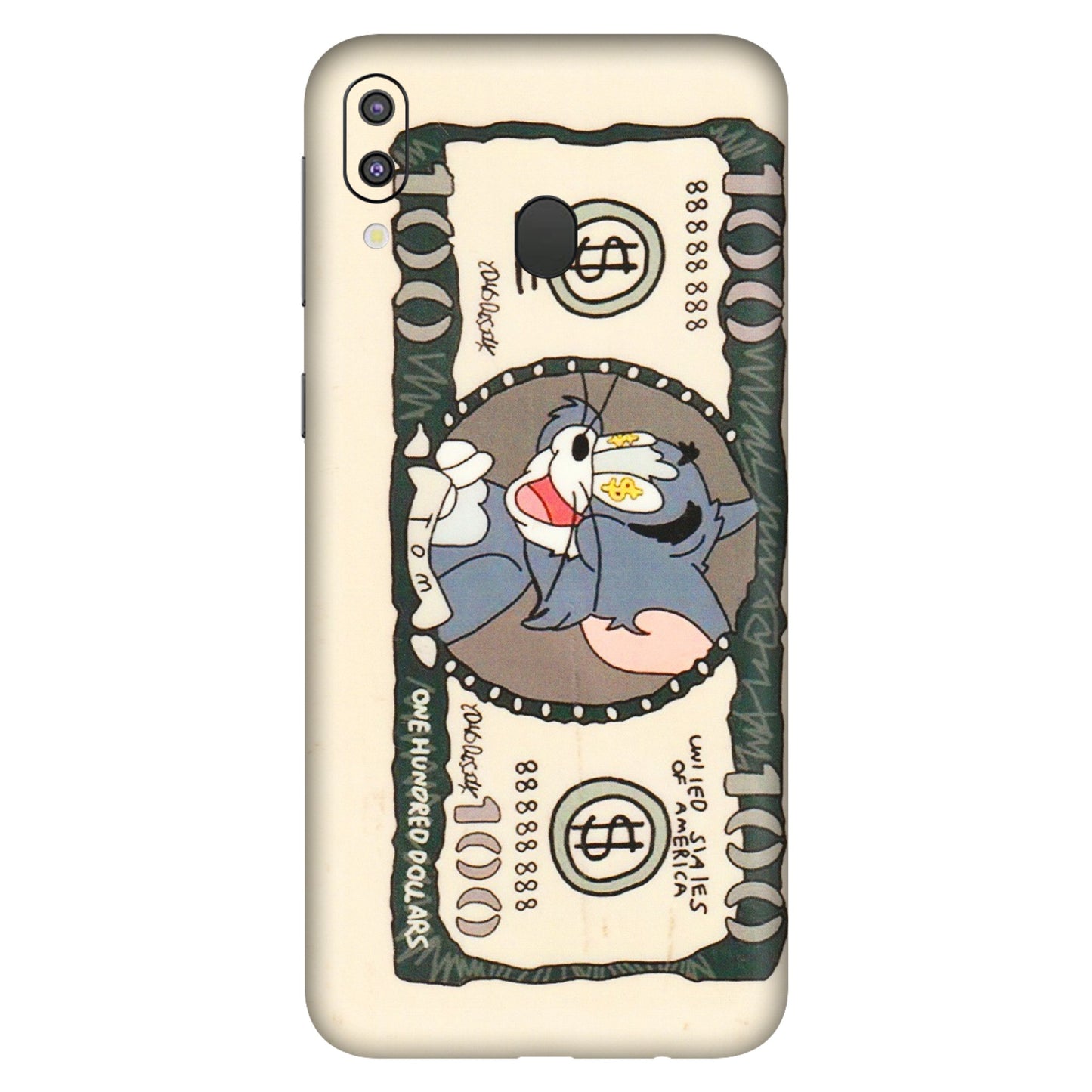 Samsung M/F/Note/Flip and C Phone Skins (All Models) - One Hundred Dollar Tom - Transparent Finish (T-16) Samsung Galaxy M20