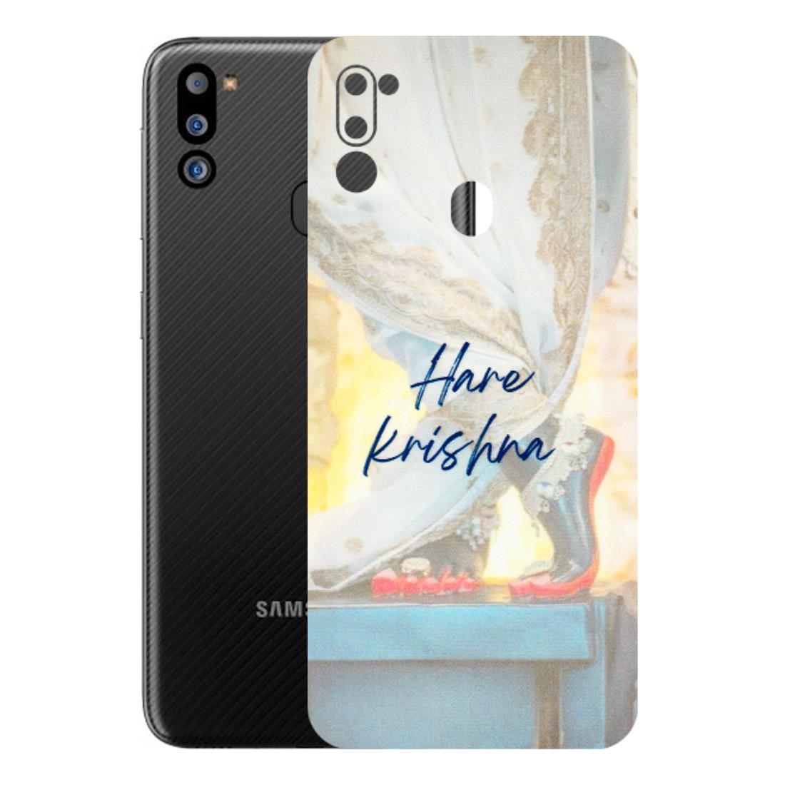 Samsung M/F/Note/Flip and C Phone Skins (All Models) - Hare Krishna - 3D Embossed Finish (L-03) Samsung Galaxy M21 2021