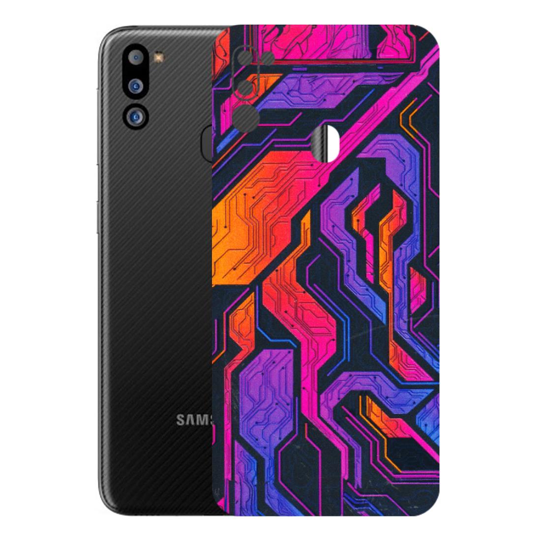 Samsung M/F/Note/Flip and C Phone Skins (All Models) - Tech Circuits Futuristic - 3D Embossed Finish (L-07) Samsung Galaxy M21 2021