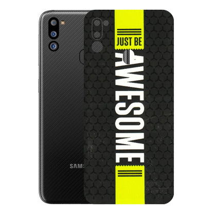 Samsung M/F/Note/Flip and C Phone Skins (All Models) - Just Be Awesome - 3D Embossed Finish (L-101) Samsung Galaxy M21 2021