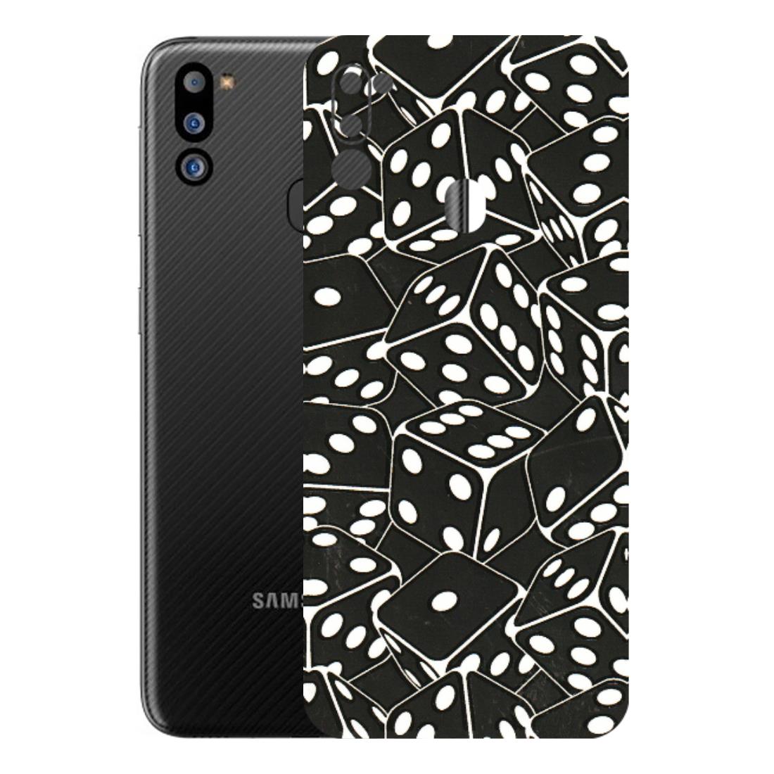 Samsung M/F/Note/Flip and C Phone Skins (All Models) - Big Black Dices - 3D Embossed Finish (L-106) Samsung Galaxy M21 2021