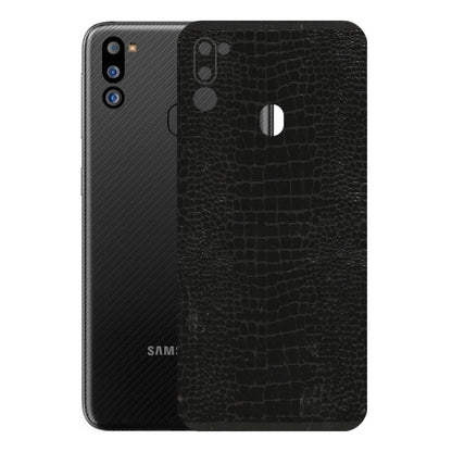 Samsung M/F/Note/Flip and C Phone Skins (All Models) - Snake Leather Black - 3D Embossed Finish (L-107) Samsung Galaxy M21 2021