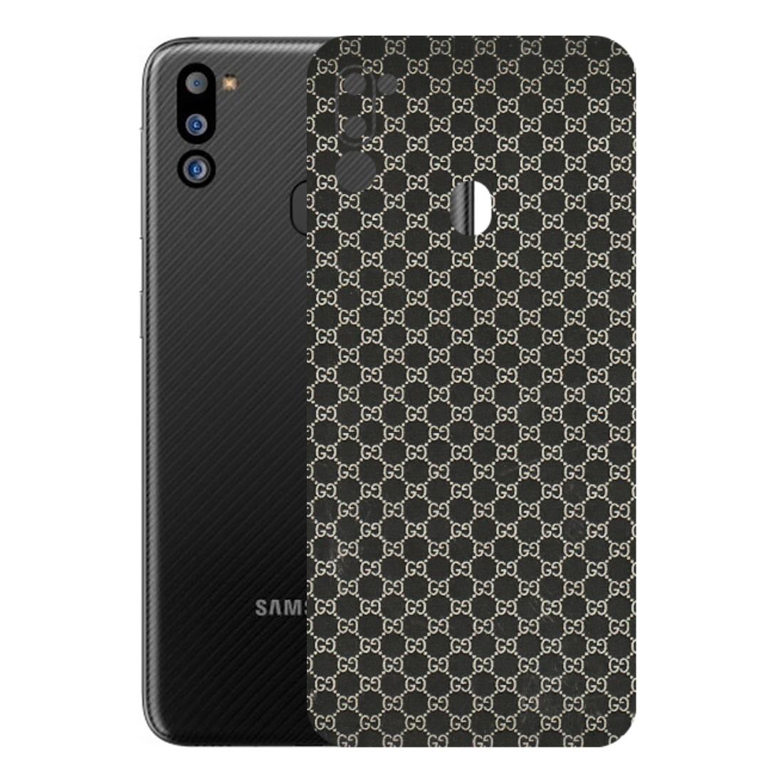 Samsung M/F/Note/Flip and C Phone Skins (All Models) - Black G Print - 3D Embossed Finish (L-109) Samsung Galaxy M21 2021