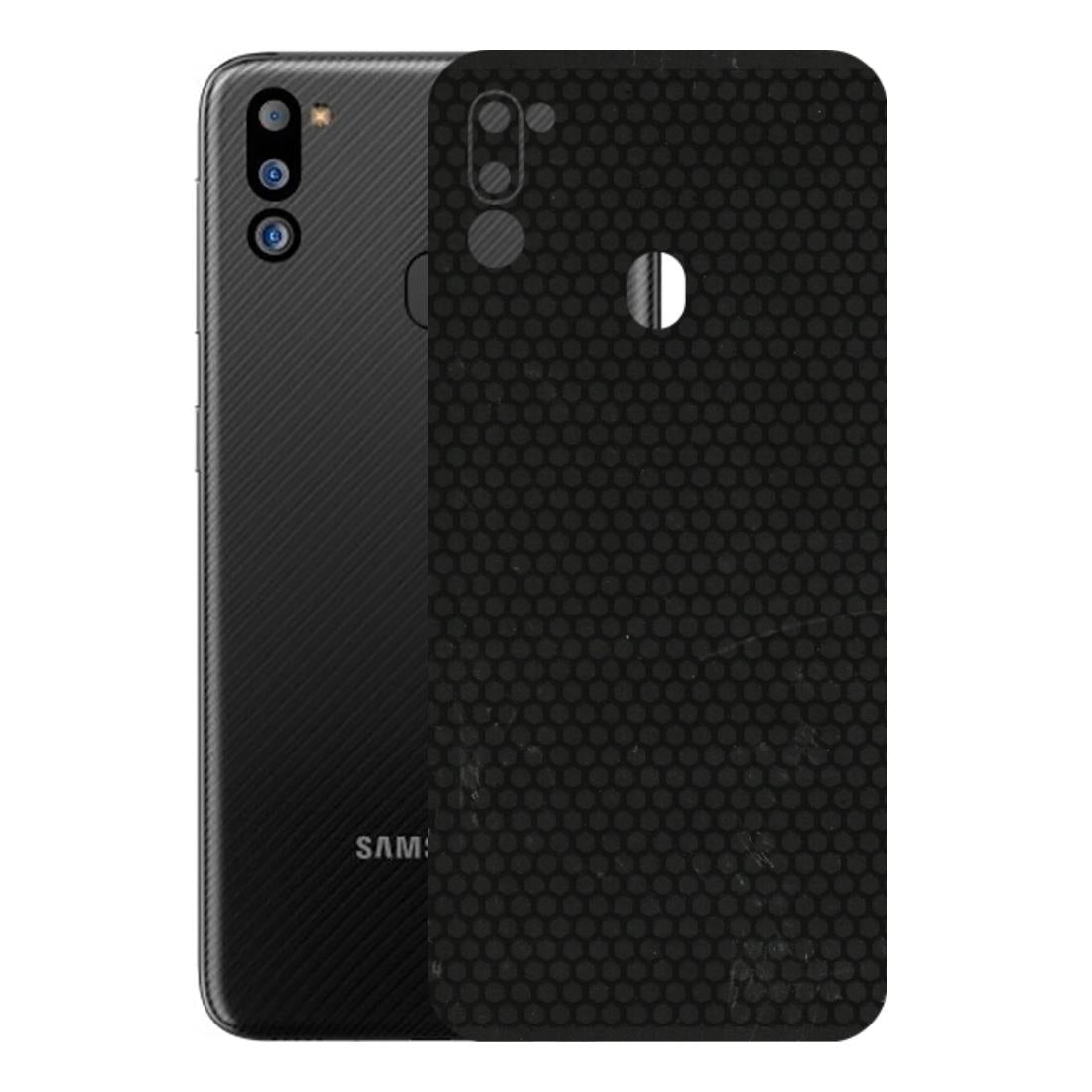 Samsung M/F/Note/Flip and C Phone Skins (All Models) - Black honeycomb - 3D Embossed Finish (L-114) Samsung Galaxy M21 2021